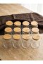 Zone 12-Piece Glass Spice Jar Set 250 ml - Kitchen Food Storage Container and Spice Set with Bamboo Vacuum Lids - 5