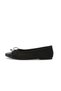 Black Color Patent Leather Suede Garnished Round Toe Women's Ballerinas - 2