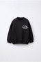 Children's Cotton Minimal Text Printed Black School Sweatshirt