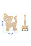 Wooden Cat Toy Natural Handmade Paintable Educational Toy + 6-Piece Paint Set Gift - 5