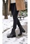 Leather Zippered Heel Detailed Short Simple Classic Boots Bootie - 8