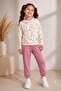 Girl's Heart Patterned School Daily Tracksuit Set Esf7035 - 6