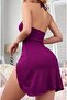 Lycra Micro Fabric Double Ring Mini Dress with Drawstring Skirt Detail - 2