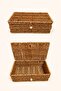 Rattan Organizer Basket with Lid Rectangular Wicker Storage Box Multi-Purpose Organizer - 2