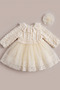 Baby Girl Birthday Dress 3D Floral Tulle Lace Long Sleeve with Buckle 6-24 Months - 2