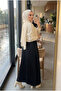 Women's Fluid Leather Look Pleated Maxi Skirt - 3