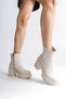 Lisse Zippered Orthopedic Sole Thick Heeled Women's Boots Ckt - Cream - 3
