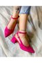 Dubai Fuchia Suede 5 cm Heel Sandals - 5