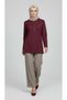 Women's Middle-Aged and Older Women's Seasonal Narcissus Bluz with Circular Neckline, Embroidered Sleeves and Stone Details