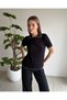Polo Collar Contrast Ribbed Buttoned Short Sleeve Slim Fit Thin Knitwear Blouse Aw26Bz0008