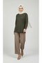 Women's Middle-Aged and Older Women's Seasonal Narcissus Bluz with Circular Neckline, Embroidered Sleeves and Stone Details
