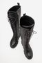 Harpenil Women's Genuine Leather Lace-Up Thick Sole Boots Black - 4