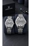 Men's and Steel Cord Couples Special 3 Atm 2 Year Warranty Couple Watch Kk.14492.M113 - 2