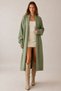 Women's Light Green Shawl Collar Long Knitwear Cardigan