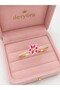 Elegant Women's Bracelet with Pink Flower Detail – Gold Color Stylish and Romantic Floral Design Adjustable Bracelet - 2