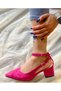 Dubai Fuchia Suede 5 cm Heel Sandals - 6