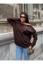 Women's Brown Boat Neck Sweater with Stone Detail - 3