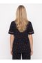 Women's Short Sleeved Love Patterned Front Buttoned Pajama Set - 4