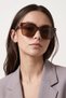 Women brown square sunglasses - 2