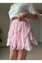 Pink Flywheel Detailed Lined Mini Skirt - 8
