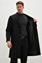 Buttoned Double-Breasted Collar Long Cashmere Coat - 6
