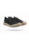 Flexible Black Linen Laced Breathable Comfortable Beige Sole Style Sneaker Shoes - 4