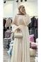 Women's Hijab Evening Dress with Balloon Sleeves, Shiny Textured Lining, for Wedding and Engagement Events - 9