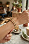 Gold Color Dorika and Zircon Stone Women's Bracelet - 2