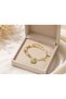 316L Stainless Steel Gold Color Women's Bracelet with Green Detailed Beaded Heart End - 2