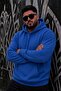 Bery Large Size Men's Hooded Basic Sweatshirt with Two Threaded Kangaroo Pockets - 3