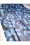 Black with Blue and Pink Tie-Dye Pattern, Flexible Soft Mesh Fabric for Dresses & Blouses, Width: 160cm - 2