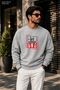 Men's Stay Strong Red Block Printed Cycling Round Neck Casual Sweatshirt