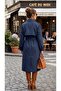 Women's Long Trench Coat with Buttons, Elastic Sleeves, Lined, Belted, Waterproof, Oversize Cut - 6