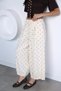 Ecru Perry Women's Elastic Waist Polka Dot Pleated Baggy Pants - 4