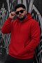 Bery Large Size Men's Hooded Basic Sweatshirt with Two Threaded Kangaroo Pockets - 3