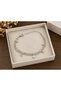 316L Steel Clover Figured Double Chain Women's Bracelet Silver Color Stylish Design - 2