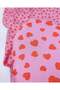 Pink over Red Heart Patterned Thin Soft Flowy Viscose Woven Fabric for Dresses & Skirts Width: 1 - 5