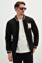 3-Thread Zippered Embroidered College Jacket - 2