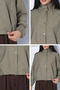 Haki Perry Women's Seasonal Jacket with Front Snap Fasteners, Elastic Cuffs, and Stand Collar - 5