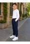Winter Fleece-Lined 3-Thread Pocketed Unisex Children's Sweatpants for Girls and Boys, High Quality with Fleece Lining Inside. - 3