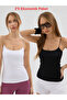 Women's 2-Piece Economical Pack Long Crop Tank Top with String Straps