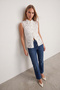 Women's Ecru High Collar Lace Bohemian Vest Blouse Alc-X15662 - 3
