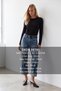 Women's Black Crew Neck Blouse with Finger Detail Alc-X15657 - 2