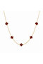 Mini Clover Model Women's Stainless Steel Necklace - Does Not Tarnish Double-Sided - 3