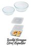 2 Square and 2 Round Flexible Stretch Storage Covers - Set of 4 Silicone Glass Jar Covers