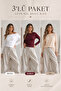 Women's Boat Neck Basic Slim 3-Piece Blouse
