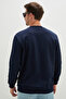 Embossed Printed Green Crew Neck Sweatshirt - 8