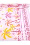 Cotton Linen Woven Fabric in White, Red and Orange Colors with Floral and Monkey Patterns on Pink Background - 5