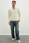 Ribbed Stand Collar Half Zipper Sweatshirt - 5