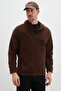 Half Zipper Hooded Fleece Sweatshirt - 4